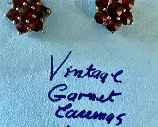Item 208:  Vintage Garnet Earrings:  $35