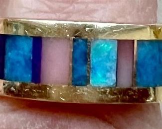 Item 215:  14K and Blue Stone Ring:  $425