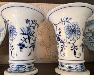 Pair of Meissen “Blue Onion” vases