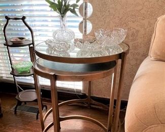Gilt iron round nesting table