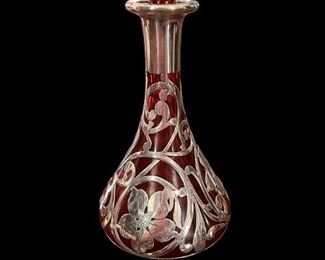 Sterling and ruby glass overlay
