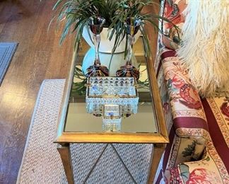 Vintage crystal ashtrays & Murano candlesticks