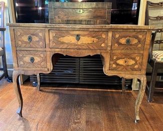 Antique inlaid desk/vanity