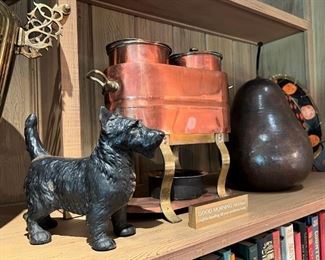 Antique HEAVY iron Scottie dog door stop