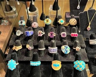 Rings, rings, rings!  The turquoise is all Sleeping Beauty turquoise!