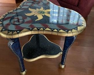 Handmade Side Table with Shelf - original price $700