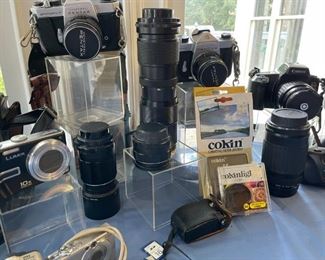 Lots of vintage and new cameras