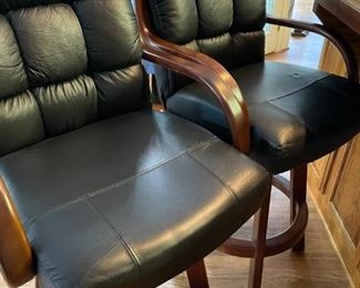 Leather Swivel Bar Top Stools - Purchase Price $365.00 each