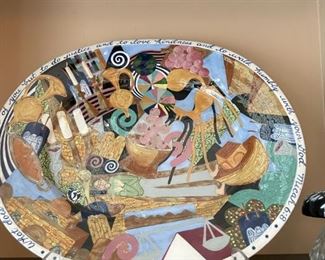 Robert Lipnick - Studio Art Pottery - "Michah 6:8"  Hand painted and Signed 