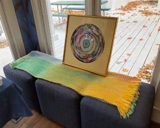 Cube Stools with Casters and Art