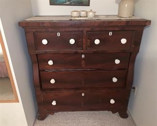 (1) $350    Antique Empire Chest of Drawers.  Measurements pending (forgot!) 