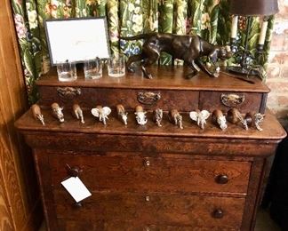 Burled WALNUT Chest with hidden drawer. Mid to late 1800s