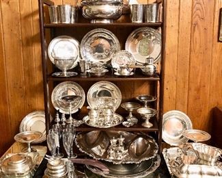 Sterling silver mint julep cups, serving trays, serving bowls, plates, platters, salt and pepper mills, and much more, all sterling silver!