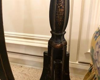 Late 1800s black Chinoiserie floor lamp.