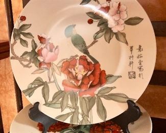 Set of four antique art plates by Josef Kuba. JKW Bavaria West Germany