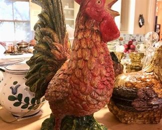 Colorful crowing rooster! Made in Italy.
