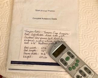 TEMPUR-PEDIC Full size, adjustable bed. Adjustable head and foot. Custom low platform but has its original risers which lifts mattress an additional 6-1/2”. 