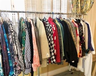 Casual, dressy, and formal tops,  jackets, and blazers. All name brands. Sizes large to extra large.