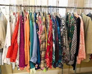 Casual, dressy, and formal tops,  jackets, and blazers. All name brands. Sizes large to extra large.