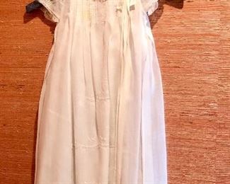 Antique christening gown, lace, handsewn.