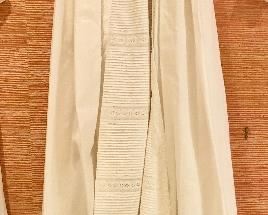 Antique pleated christening gown, handsewn, lace. 