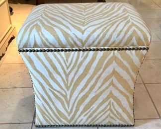 Fun and practical nailhead zebra patterned storage bench.
