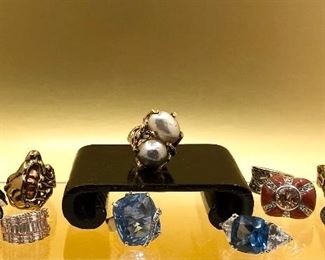 Fun assortment of sterling and costume rings. These are up front but there are more in our boutique! 