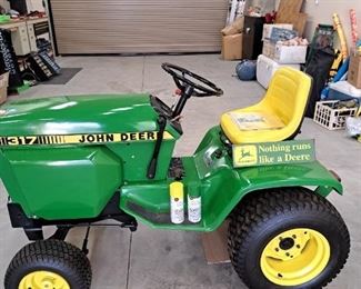 Fully restored working John Deere 317 Lawn Tractor.  Mint condition $2500