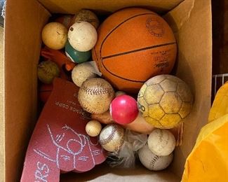 Assorted sports balls.