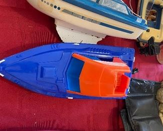 Plastic boats.