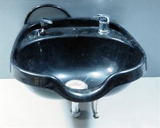 Polyvinyl Salon Shampoo Sink, With Faucet And Attached Rinse Hose, 22" x 21"