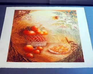 Suzanne Pirotte Signed And Numbered "Oranges et Mandarines", #19/100, 22.25" x 30", And Unknown Title, #11/100, 30" x 22.25"