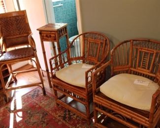 What a great set of vintage Bamboo furniture. 