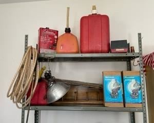 gas cans and lights