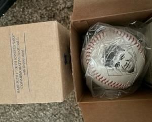 Avon commemorative Babe Ruth 100th anniversary baseball with stand