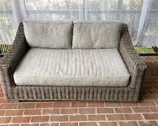 Restoration Hardware Provence Collection Outdoor wicker 2 person sofa