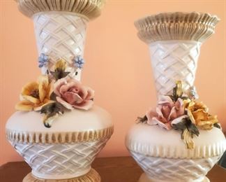 1950s-60s Capodimonte Vases. Signed