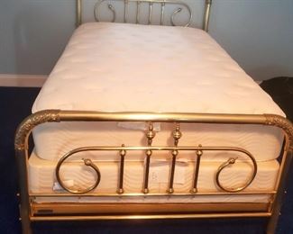 This is the real deal! Gorgeous full size Brass Bed with ornate details.
