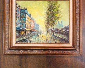 Framed oil painting 