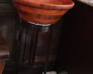 Large wooden bowl 20 inches diameter
Fern stand with 2 ring inlay splayed legs