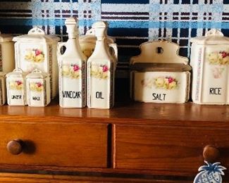 Set of antique Czechoslovakia spice/ canister set 
23 pieces
Belonged to Mrs Friedman’s mother