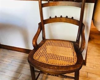 1885-1910 Victorian cane seat side chair
