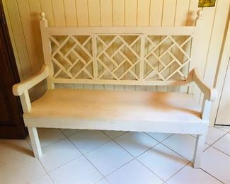 Chippendale bench.  Appears to be hand made.    
4 ft 4 in long