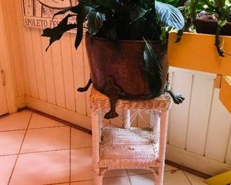 Plant is copper coal skuttle 