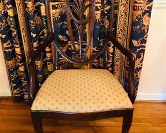 Tomlinson shield back dining chairs. 6/ 1 arm