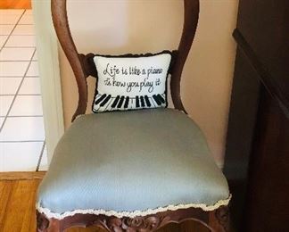 Beautiful chair with hand carved roses/ needs some love!