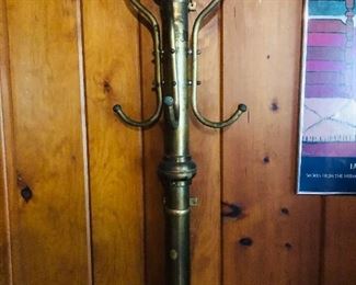 Brass wall coat/hat rack