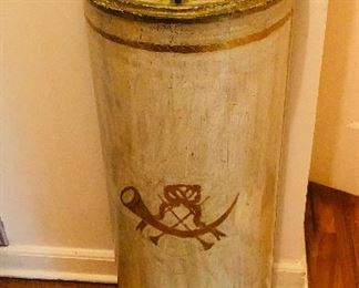 Decoupaged clothes bin