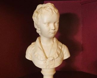 Pair ABCO Alexander Backer Girl & Boy Chalkware Statues Bust 10" USA