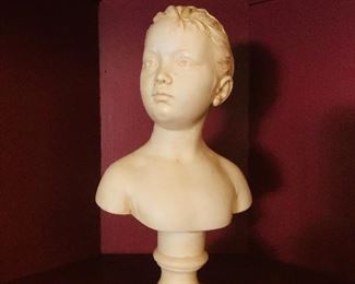 Pair ABCO Alexander Backer Girl & Boy Chalkware Statues Bust 10" USA